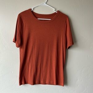 Orange Ribbed Shirt